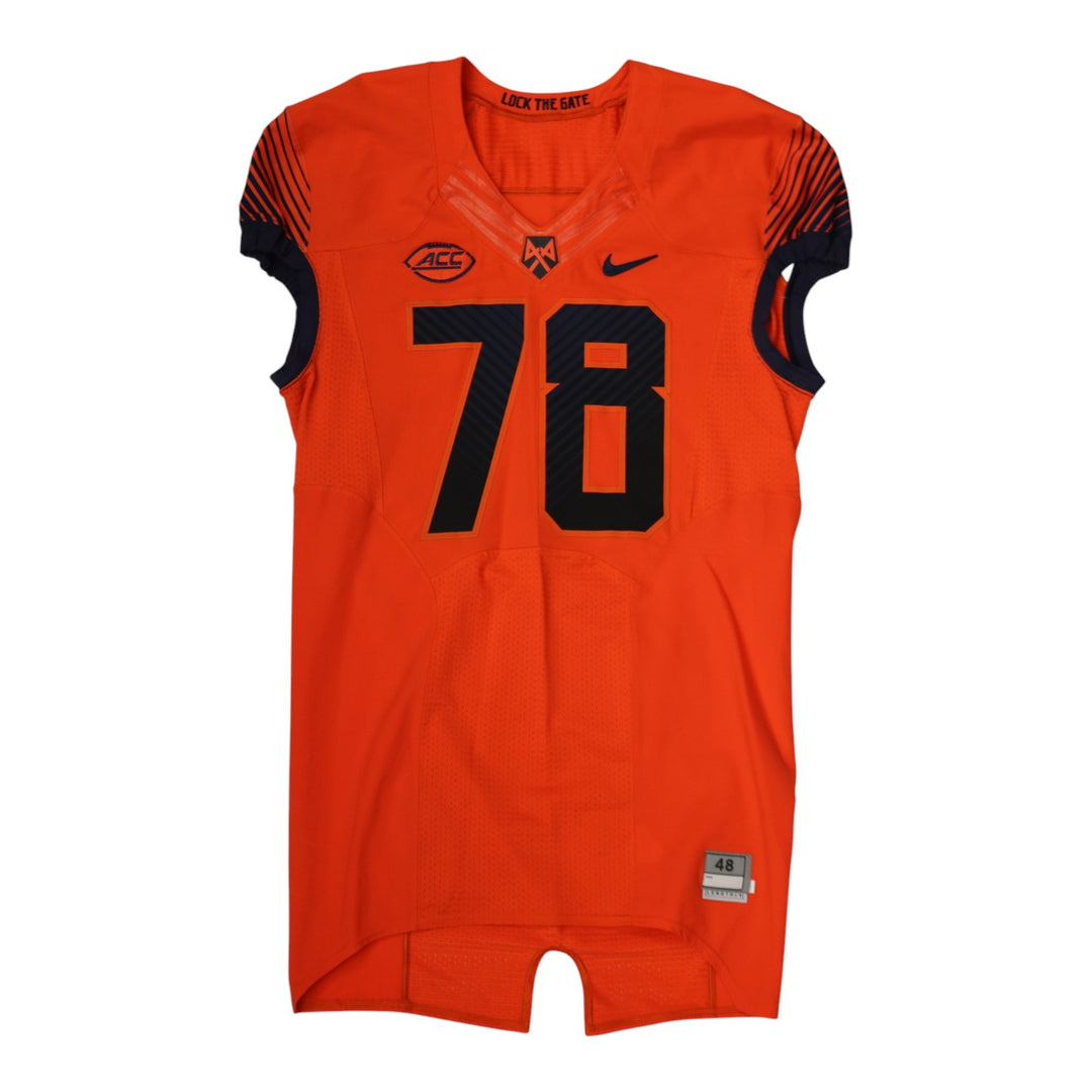 Syracuse University Game Issued #78 Home Orange Football Jersey Syracuse LOA
