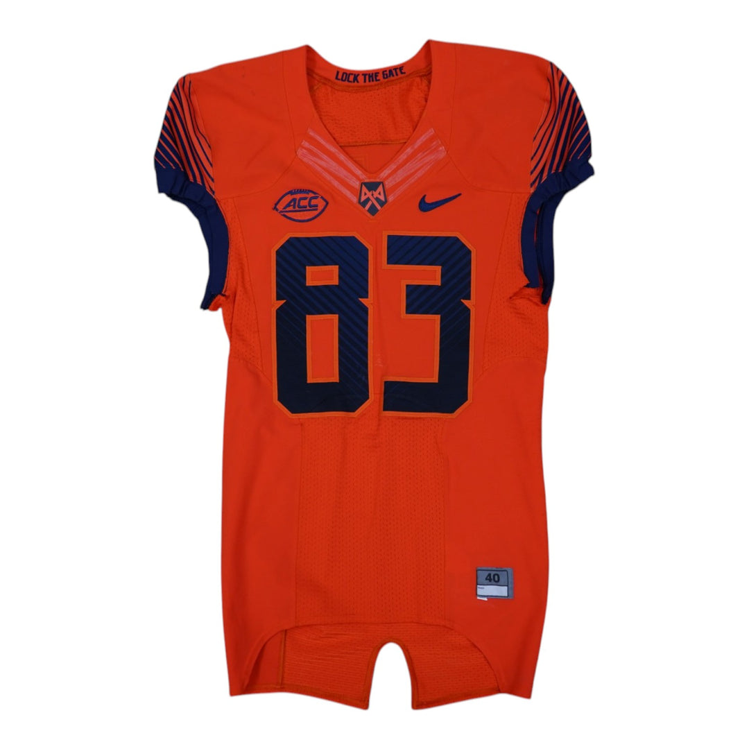 Syracuse University Game Issued #83 Home Orange Football Jersey Syracuse LOA
