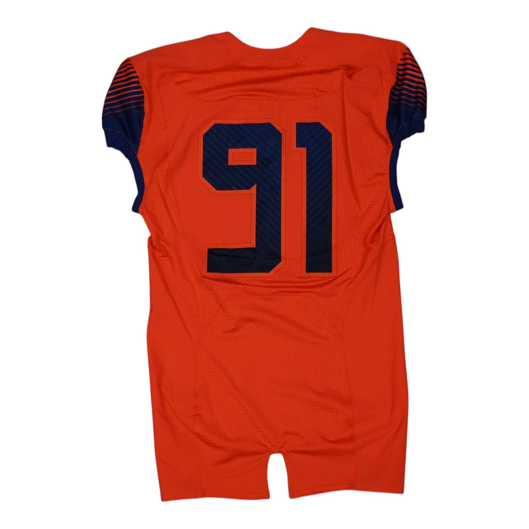 Syracuse University Game Issued #91 Home Orange Football Jersey Syracuse LOA