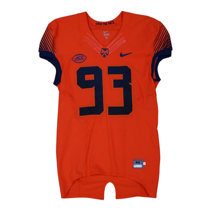 Syracuse University Game Issued #93 Home Orange Football Jersey Syracuse LOA
