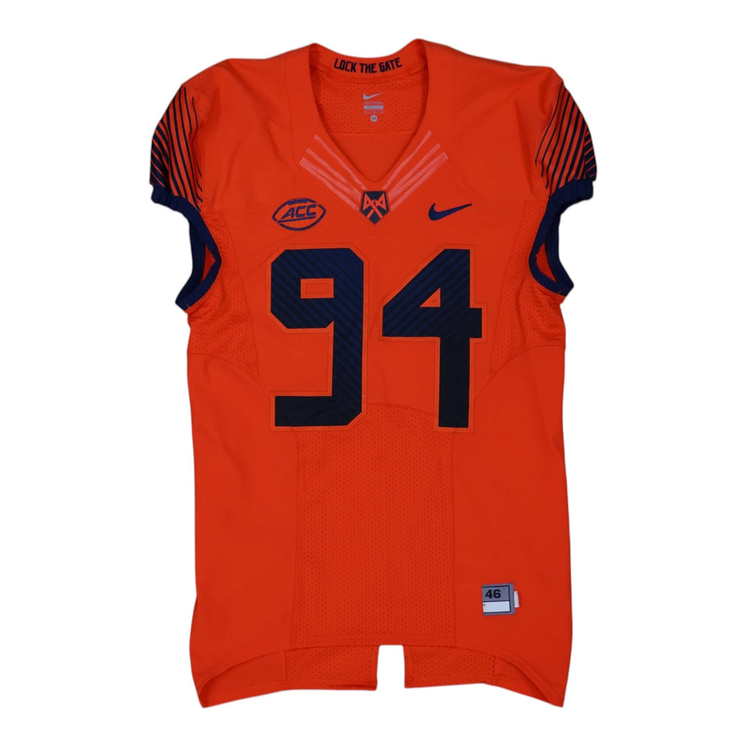 Syracuse University Game Issued #94 Home Orange Football Jersey Syracuse LOA
