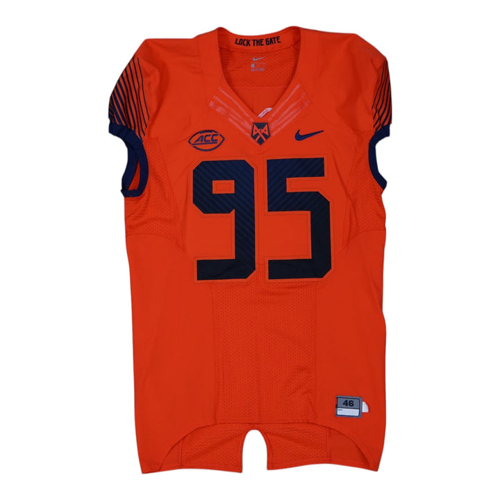 Syracuse University Game Issued #95 Home Orange Football Jersey Syracuse LOA
