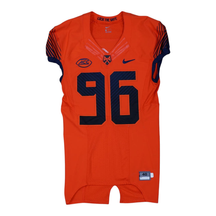 Syracuse University Game Issued #96 Home Orange Football Jersey Syracuse LOA
