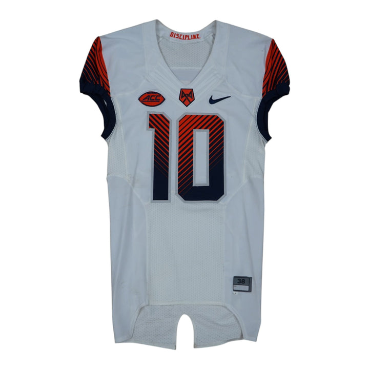 Syracuse University Game Issued #10 Away White Football Jersey Syracuse LOA