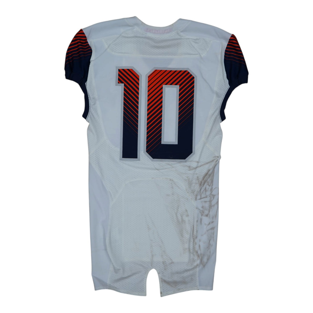Syracuse University Game Issued #10 Away White Football Jersey Syracuse LOA