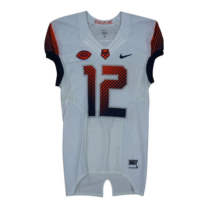 Syracuse University Game Issued #12 Away White Football Jersey Syracuse LOA