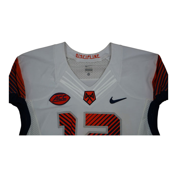 Syracuse University Game Issued #12 Away White Football Jersey Syracuse LOA