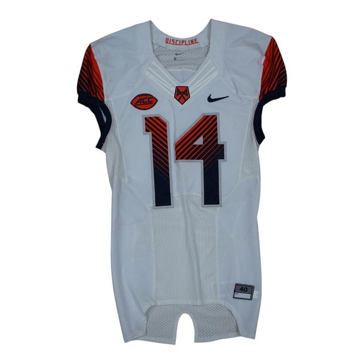 Syracuse University Game Issued #14 Away White Football Jersey Syracuse LOA