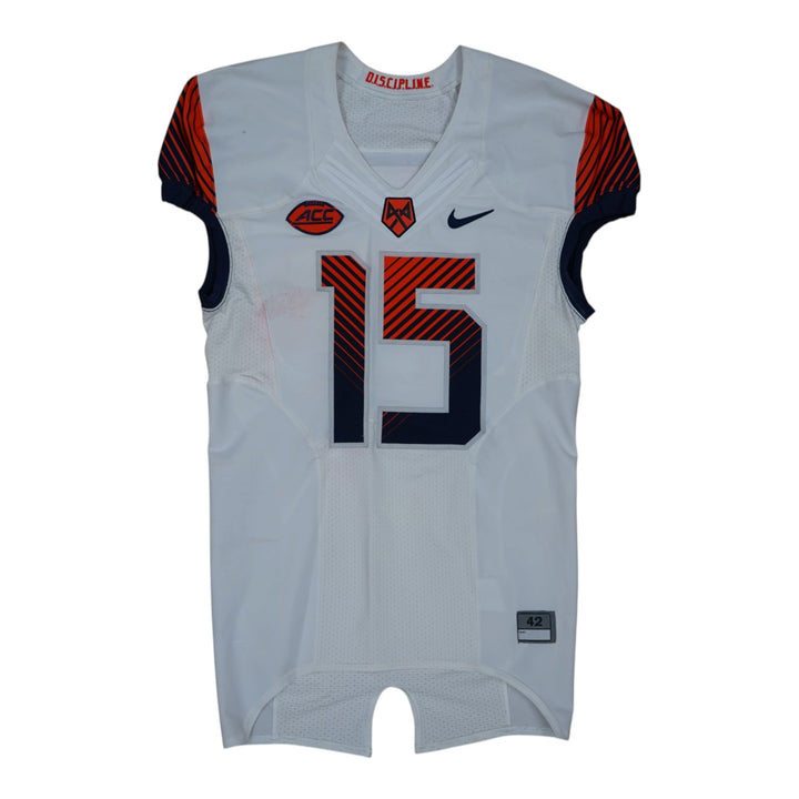 Syracuse University Game Issued #15 Away White Football Jersey Syracuse LOA