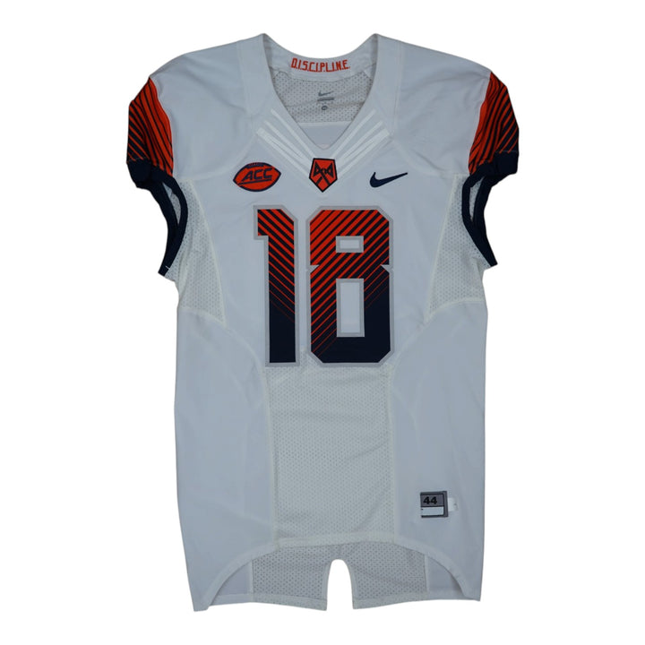 Syracuse University Game Issued #18 Away White Football Jersey Syracuse LOA