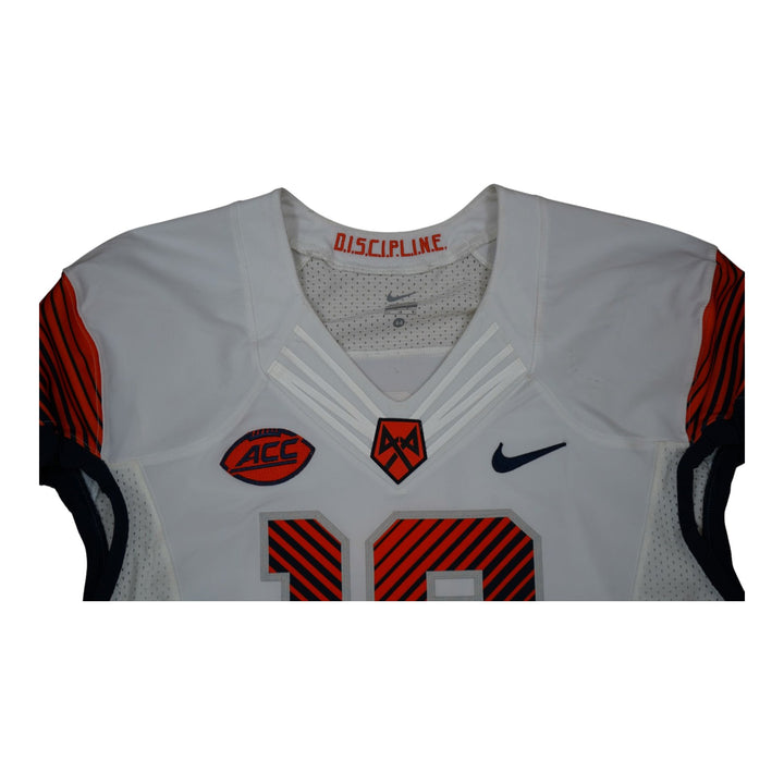 Syracuse University Game Issued #18 Away White Football Jersey Syracuse LOA