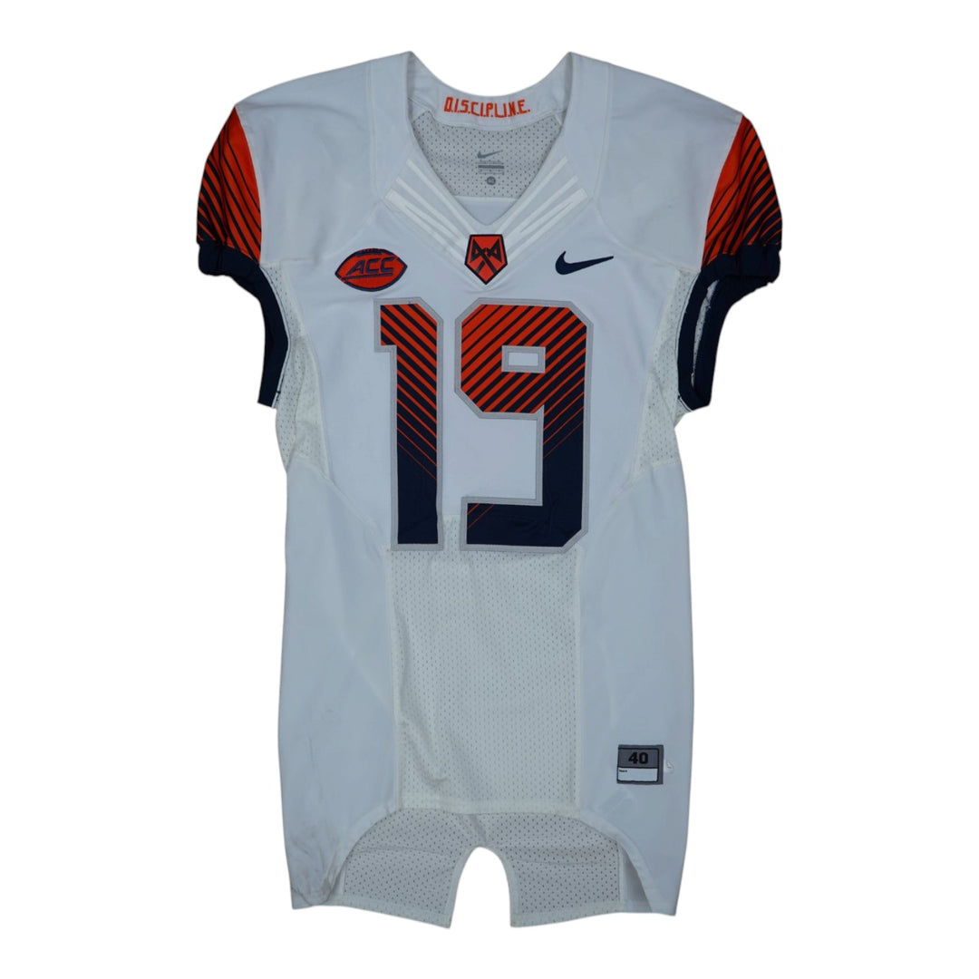 Syracuse University Game Issued #19 Away White Football Jersey Syracuse LOA