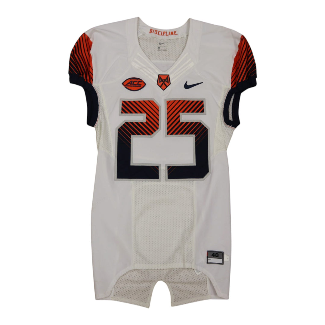 Syracuse University Game Issued #25 Away White Football Jersey Syracuse LOA