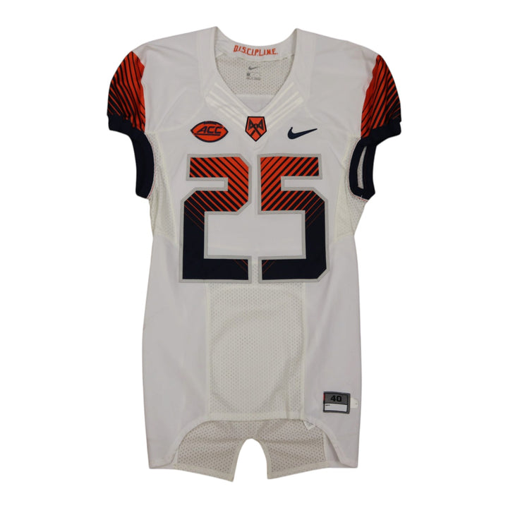 Syracuse University Game Issued #25 Away White Football Jersey Syracuse LOA
