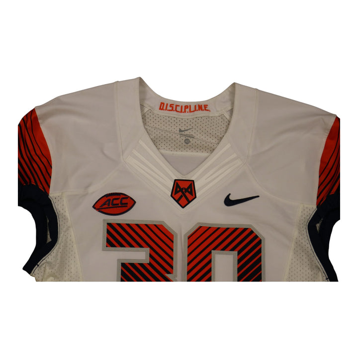 Syracuse University Game Issued #30 Away White Football Jersey Syracuse LOA