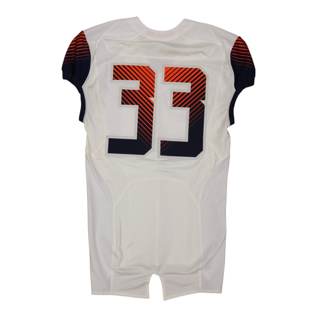 Syracuse University Game Issued #33 Away White Football Jersey Syracuse LOA