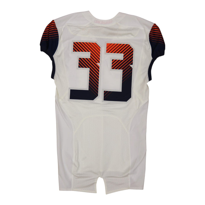 Syracuse University Game Issued #33 Away White Football Jersey Syracuse LOA