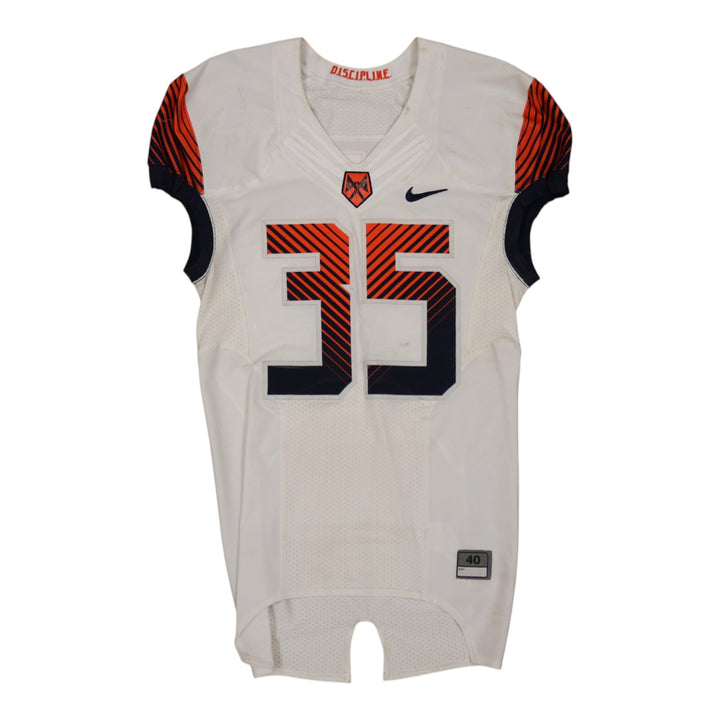 Syracuse University Game Issued #35 Away White Football Jersey Syracuse LOA