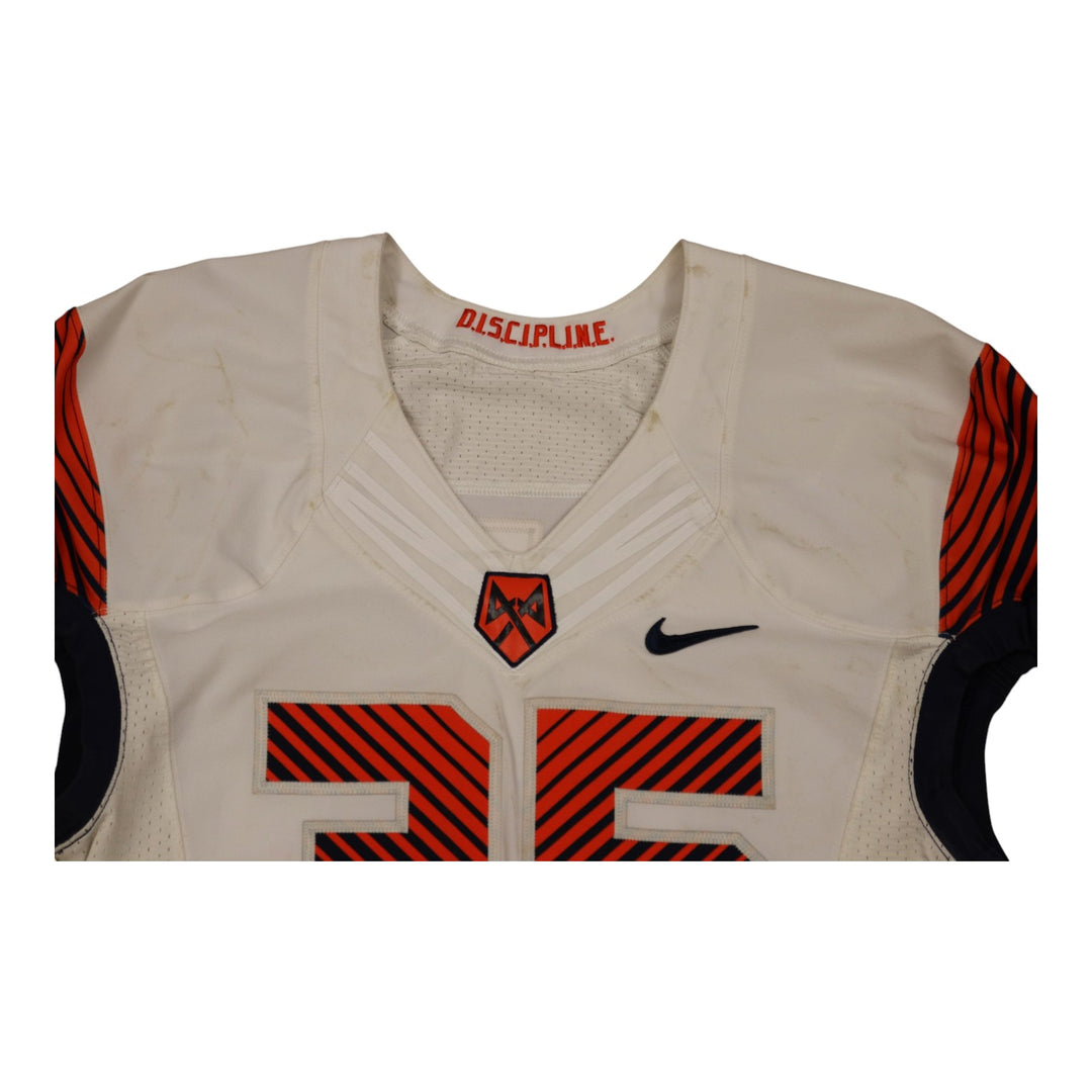 Syracuse University Game Issued #35 Away White Football Jersey Syracuse LOA