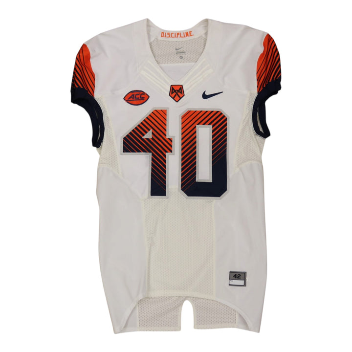 Syracuse University Game Issued #40 Away White Football Jersey Syracuse LOA