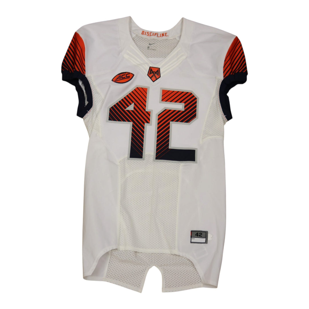 Syracuse University Game Issued #42 Away White Football Jersey Syracuse LOA