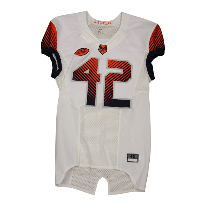 Syracuse University Game Issued #42 Away White Football Jersey Syracuse LOA