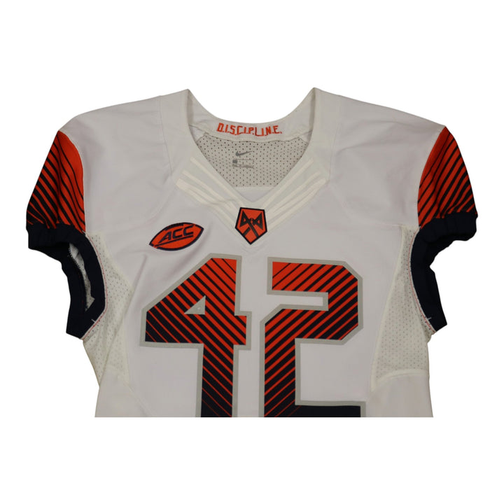 Syracuse University Game Issued #42 Away White Football Jersey Syracuse LOA
