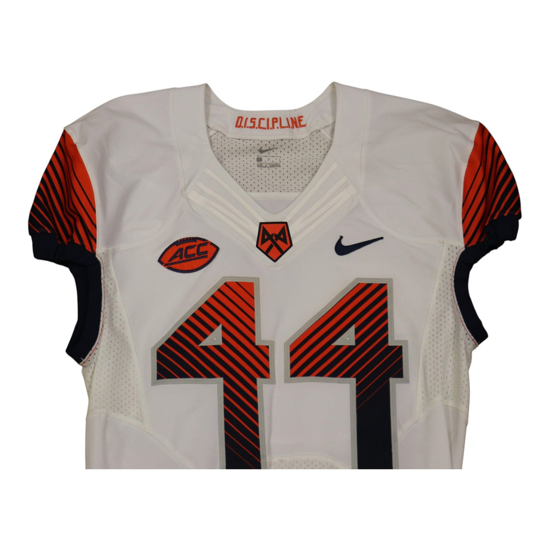 Syracuse University Game Issued #44 Away White Football Jersey Syracuse LOA