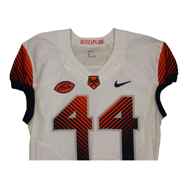 Syracuse University Game Issued #44 Away White Football Jersey Syracuse LOA