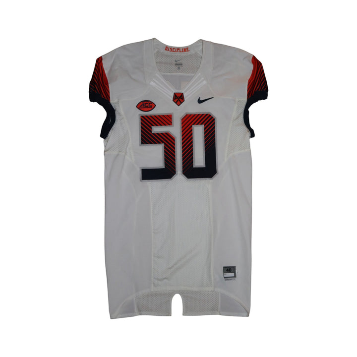 Syracuse University Game Issued #50 Away White Football Jersey Syracuse LOA
