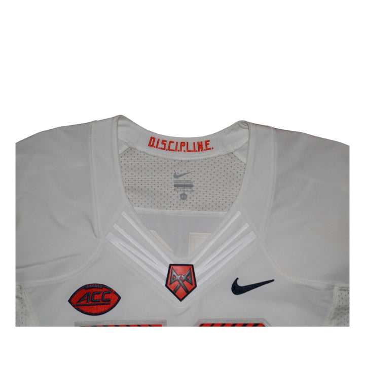 Syracuse University Game Issued #50 Away White Football Jersey Syracuse LOA