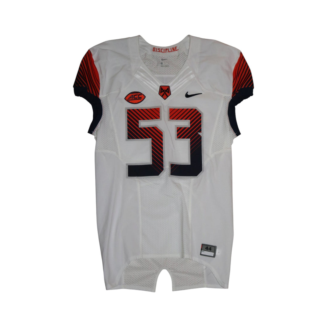 Syracuse University Game Issued #53 Away White Football Jersey Syracuse LOA