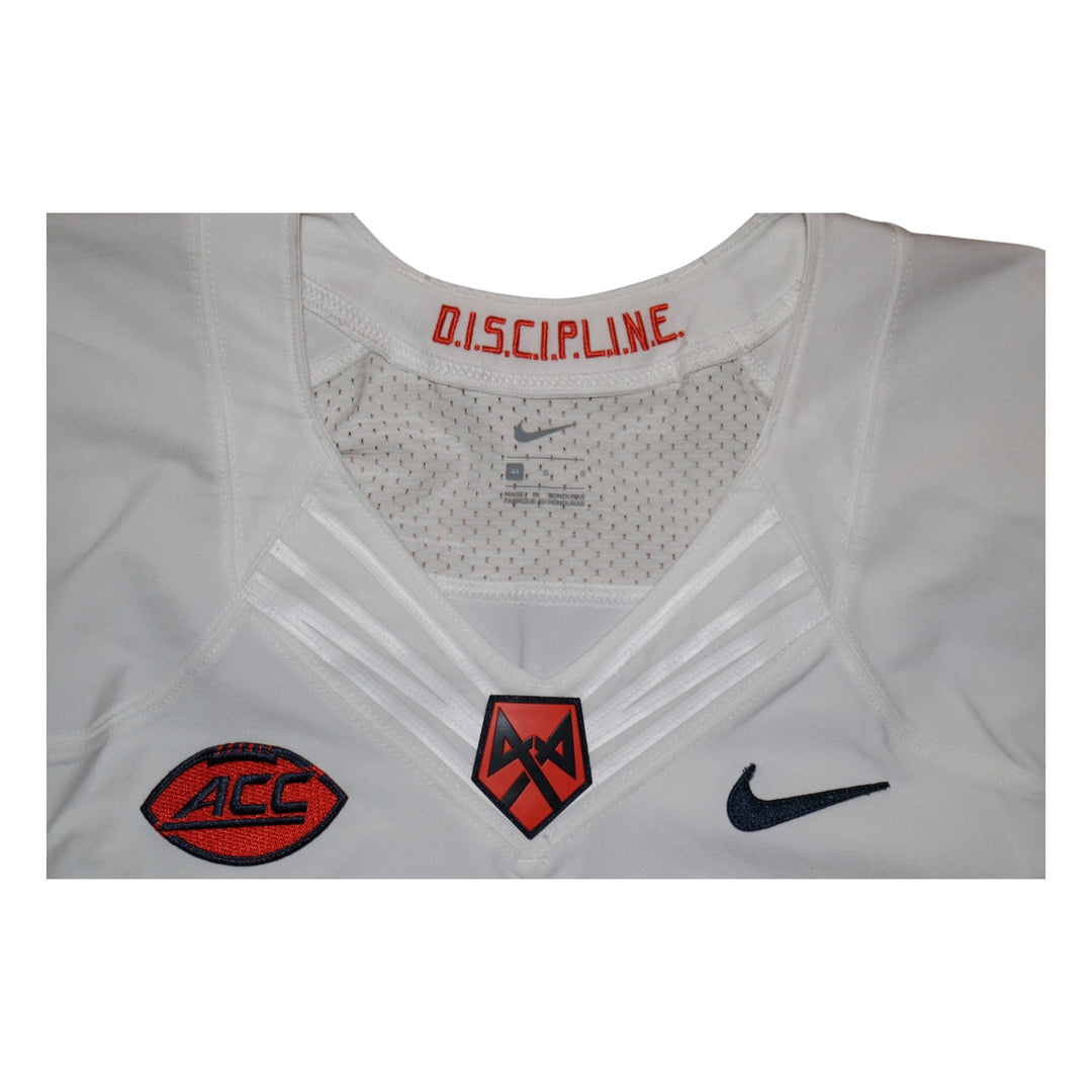 Syracuse University Game Issued #53 Away White Football Jersey Syracuse LOA