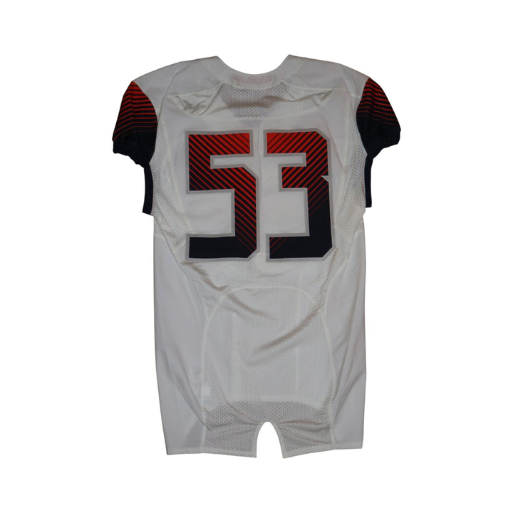 Syracuse University Game Issued #53 Away White Football Jersey Syracuse LOA