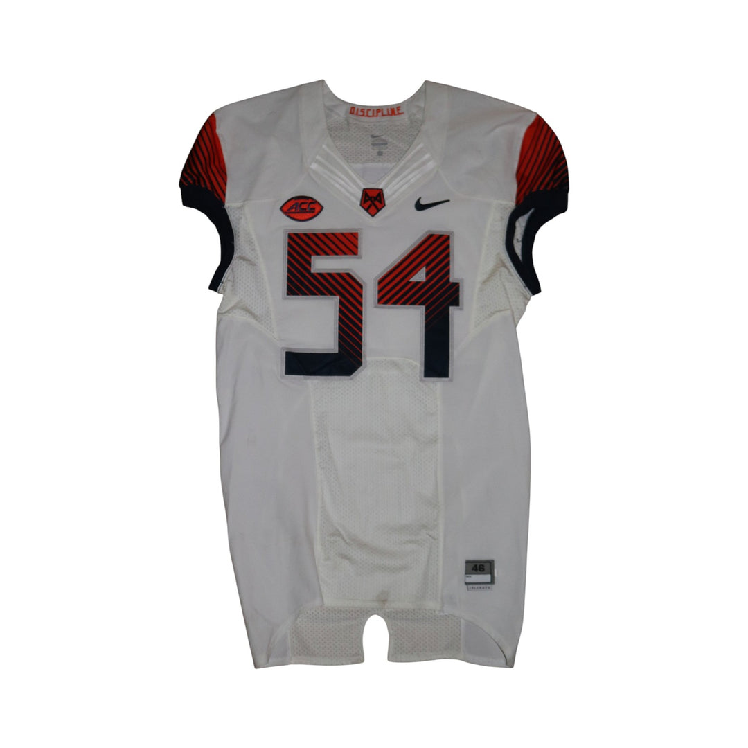 Syracuse University Game Issued #54 Away White Football Jersey Syracuse LOA