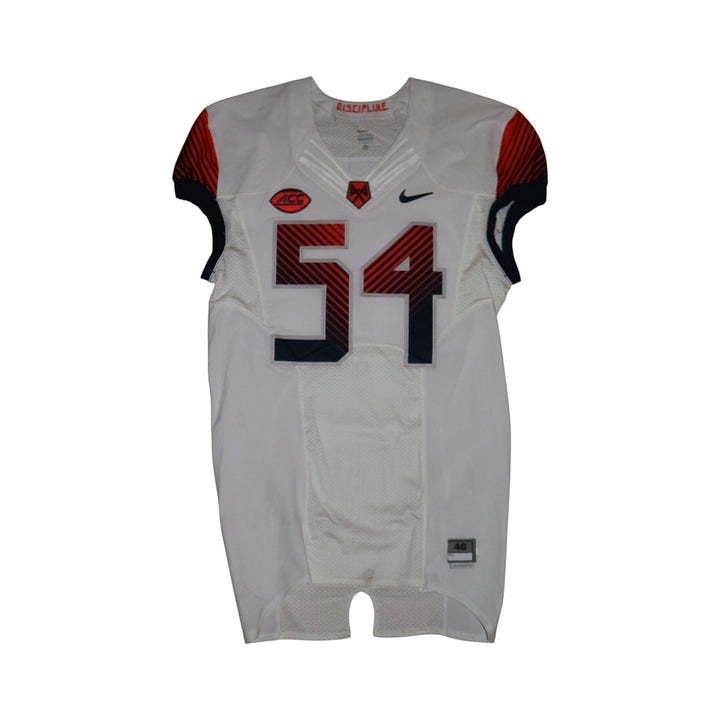 Syracuse University Game Issued #54 Away White Football Jersey Syracuse LOA