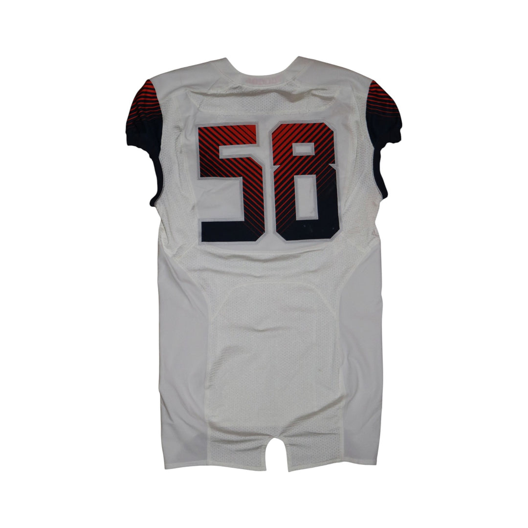 Syracuse University Game Issued #58 Away White Football Jersey Syracuse LOA