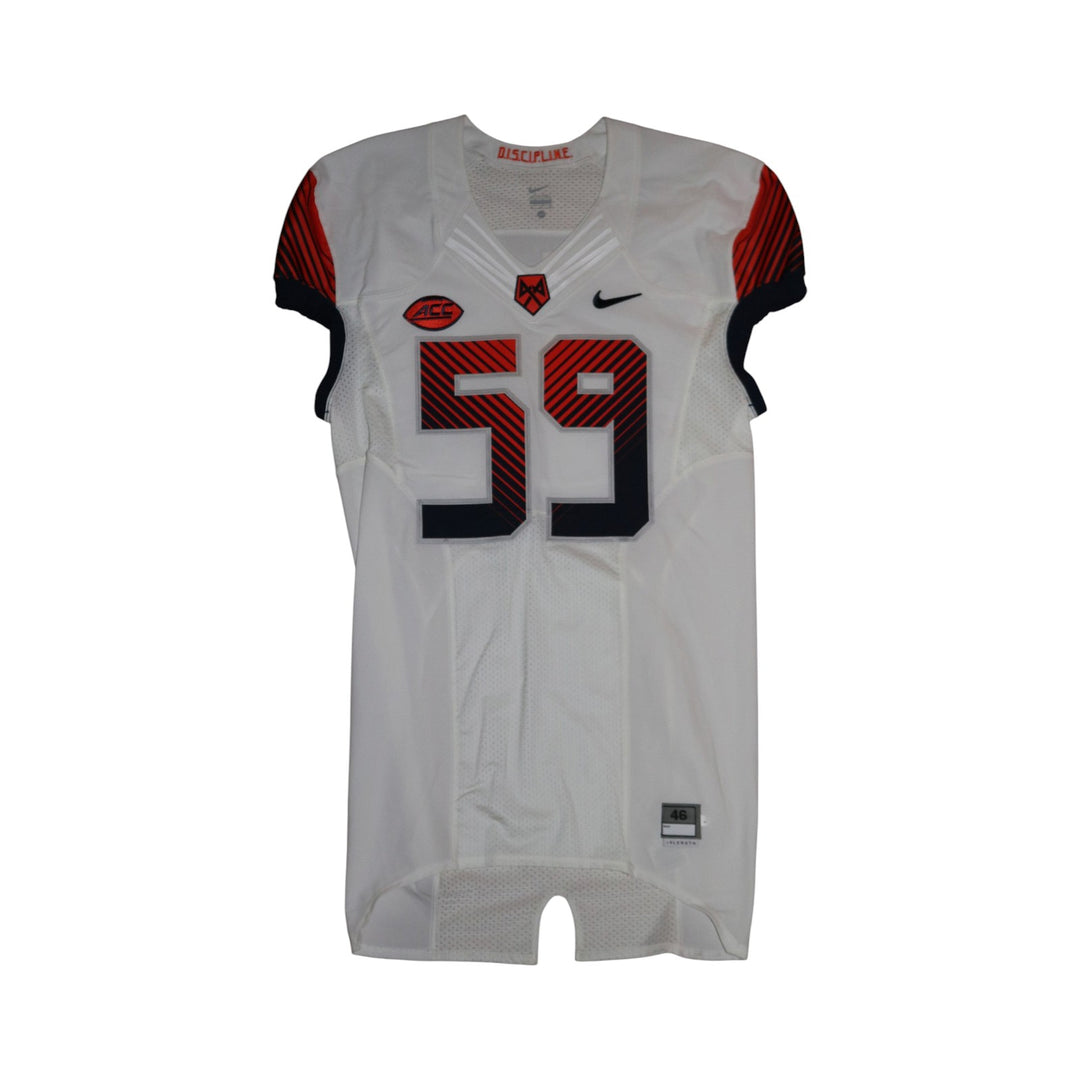 Syracuse University Game Issued #59 Away White Football Jersey Syracuse LOA