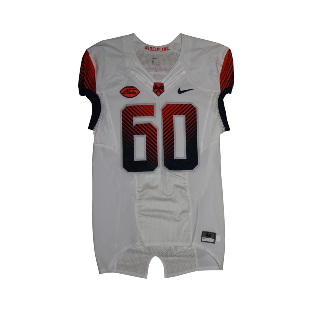 Syracuse University Game Issued #60 Away White Football Jersey Syracuse LOA