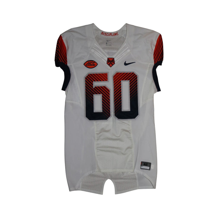 Syracuse University Game Issued #60 Away White Football Jersey Syracuse LOA