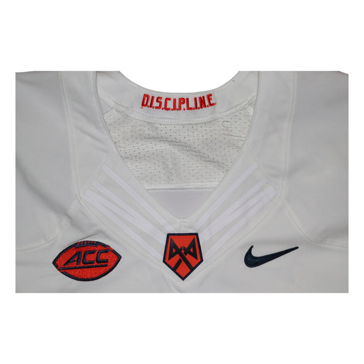 Syracuse University Game Issued #64 Away White Football Jersey Syracuse LOA