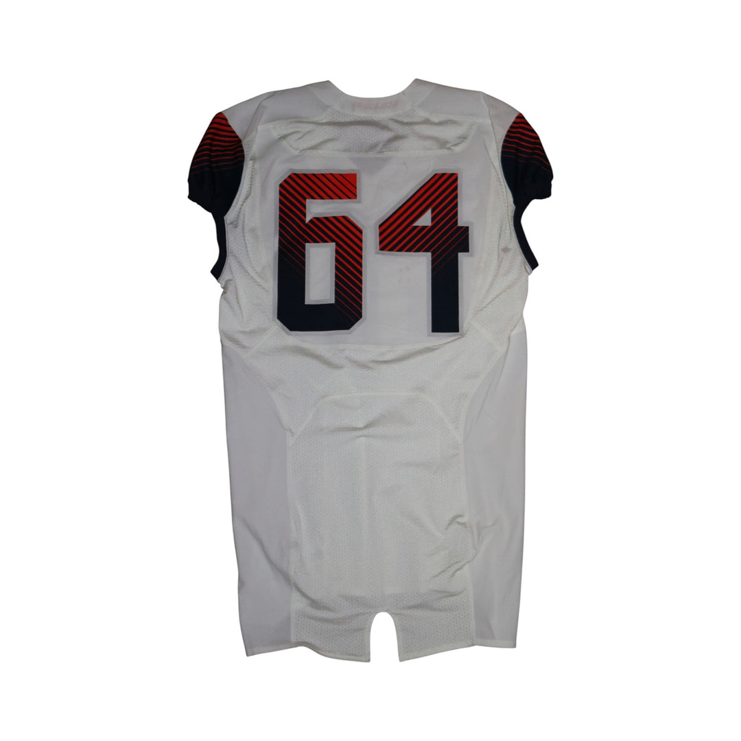 Syracuse University Game Issued #64 Away White Football Jersey Syracuse LOA
