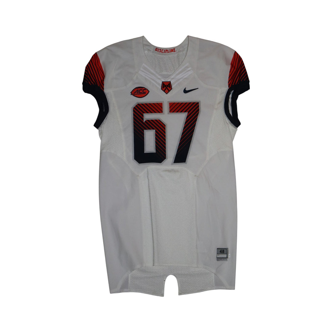 Syracuse University Game Issued #67 Away White Football Jersey Syracuse LOA