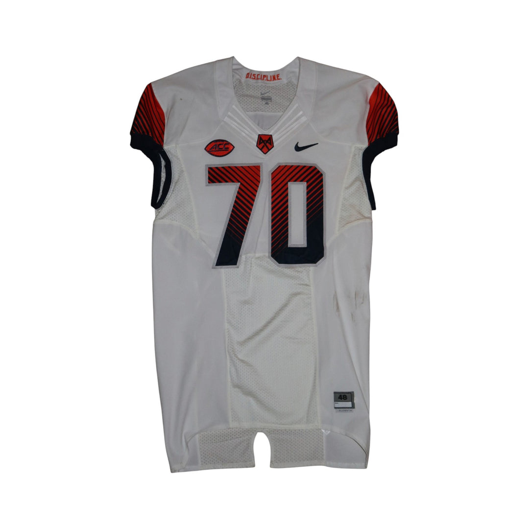 Syracuse University Game Issued #70 Away White Football Jersey Syracuse LOA
