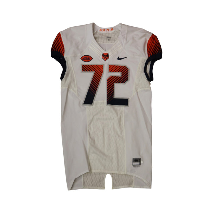 Syracuse University Game Issued #72 Away White Football Jersey Syracuse LOA