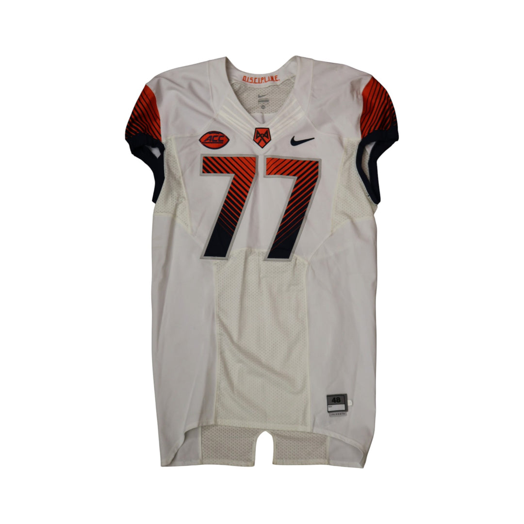 Syracuse University Game Issued #77 Away White Football Jersey Syracuse LOA