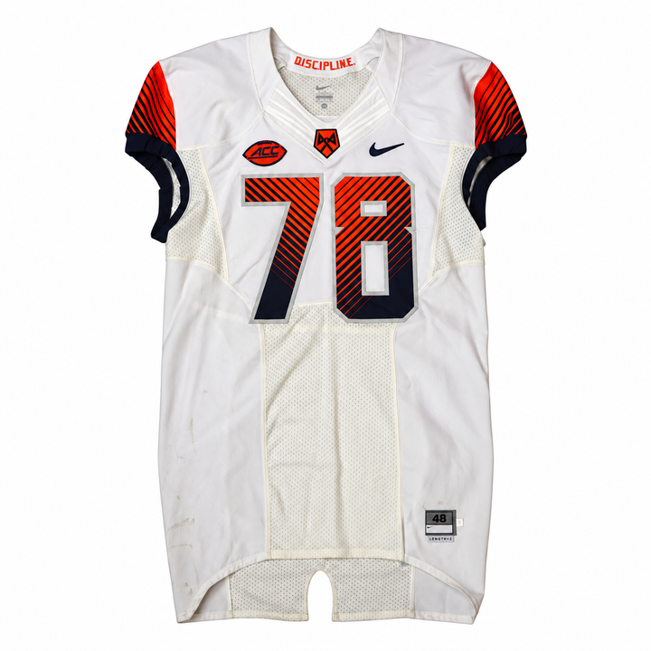 Syracuse University Game Issued #78 Away White Football Jersey Syracuse LOA