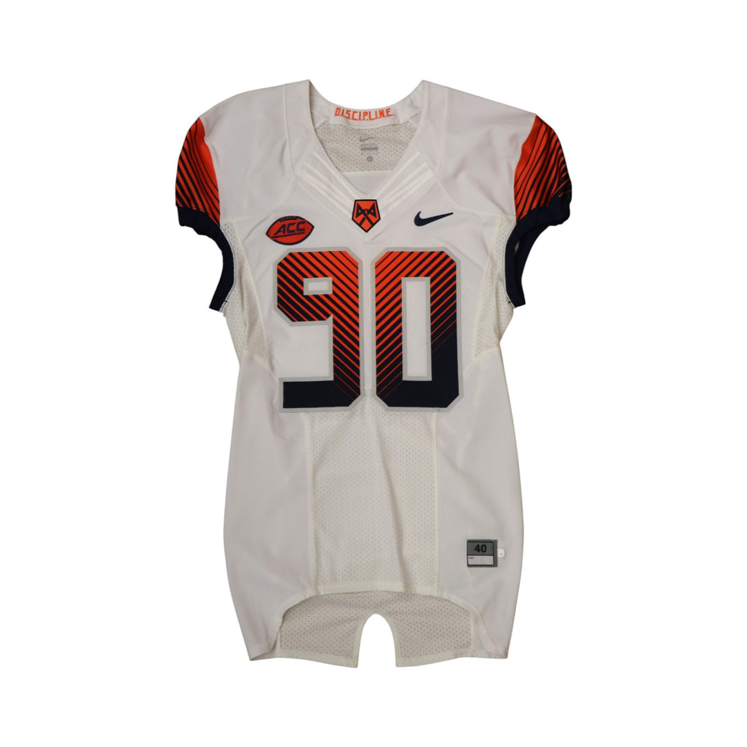Syracuse University Game Issued #90 Away White Football Jersey Syracuse LOA