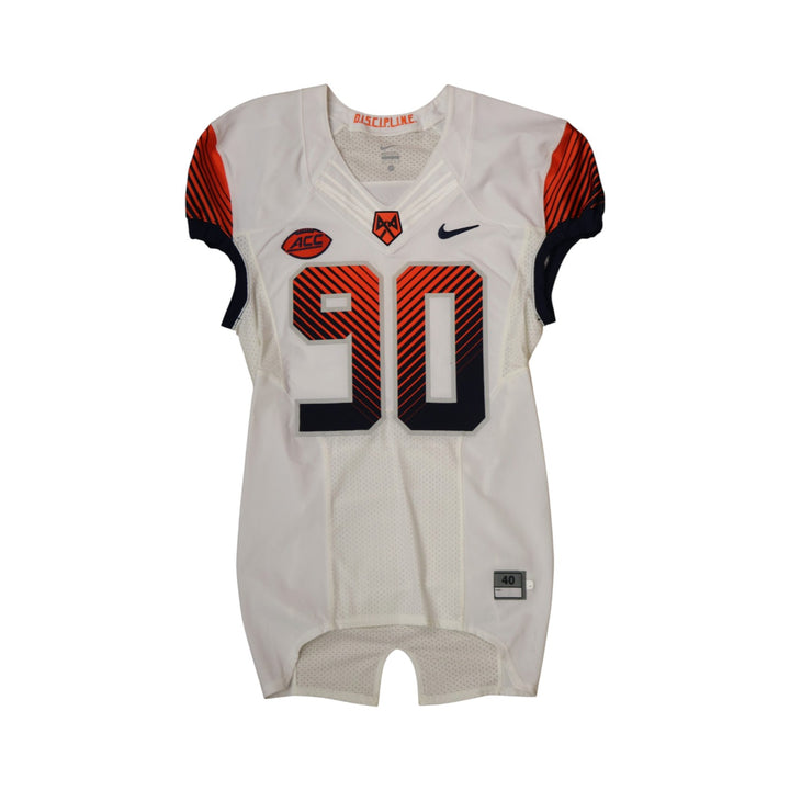 Syracuse University Game Issued #90 Away White Football Jersey Syracuse LOA