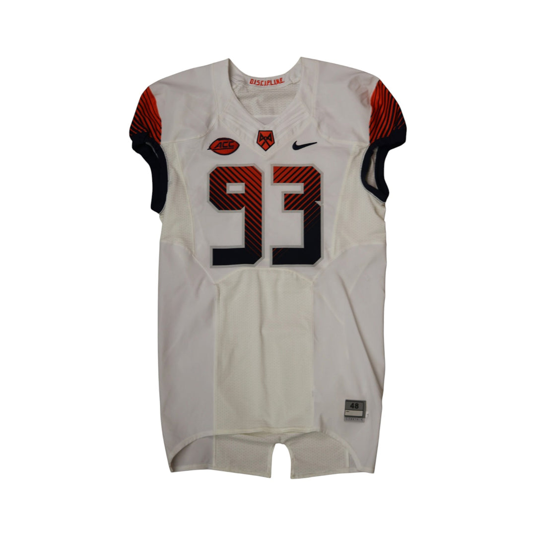 Syracuse University Game Issued #93 Away White Football Jersey Syracuse LOA
